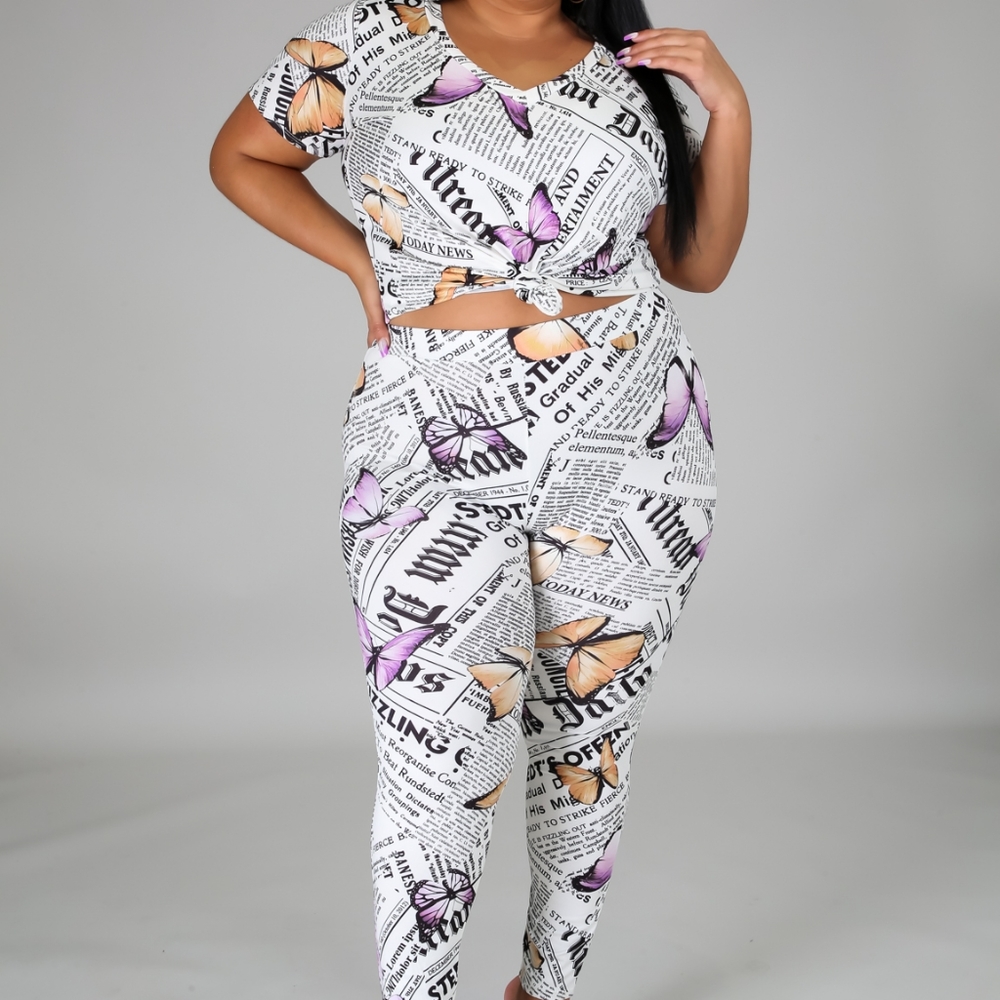 2pc Butterfly Leggings Set